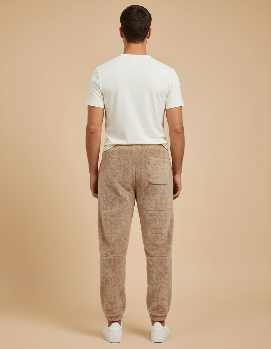 Pantalon Beige Molletonné Confortable Sport Décontracté Homme - vue 2