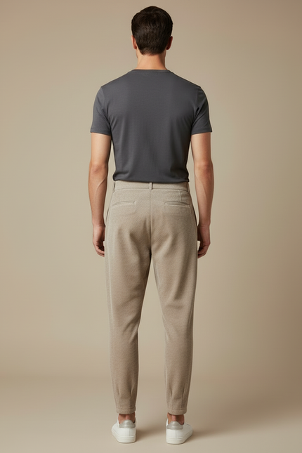 Pantalon Beige Côtelé Ample Plissé Homme - Cordé - vue 2