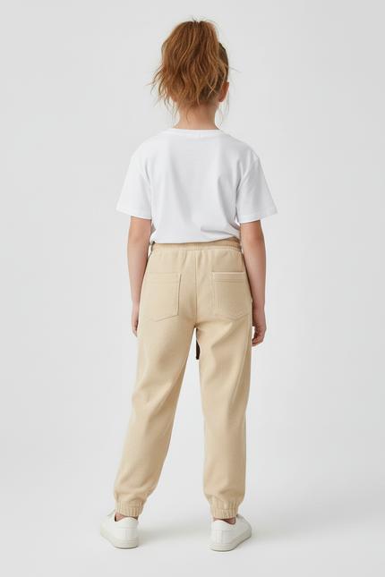 Pantalon Beige Côtelé Ample Sport Décontracté - Cordé - vue 2