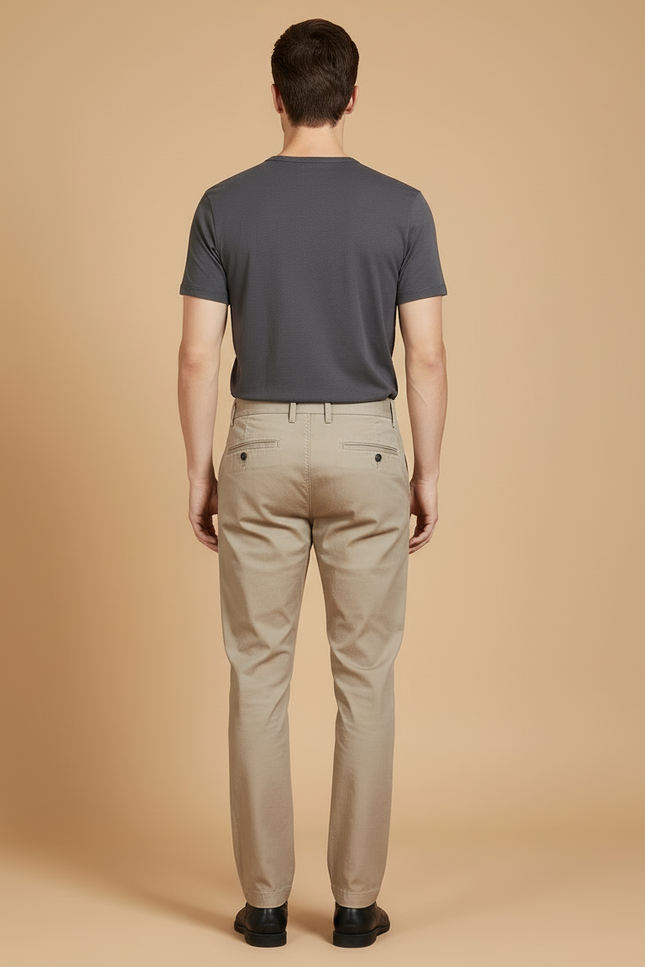 Pantalon Beige Homme Chino Slim Extensible Décontracté - Coton - vue 2