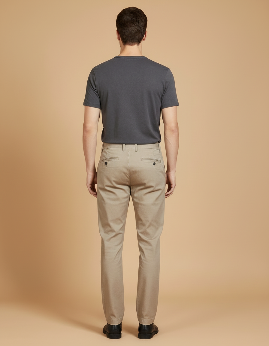 Pantalon Beige Homme Chino Slim Extensible Décontracté - Coton - vue 2