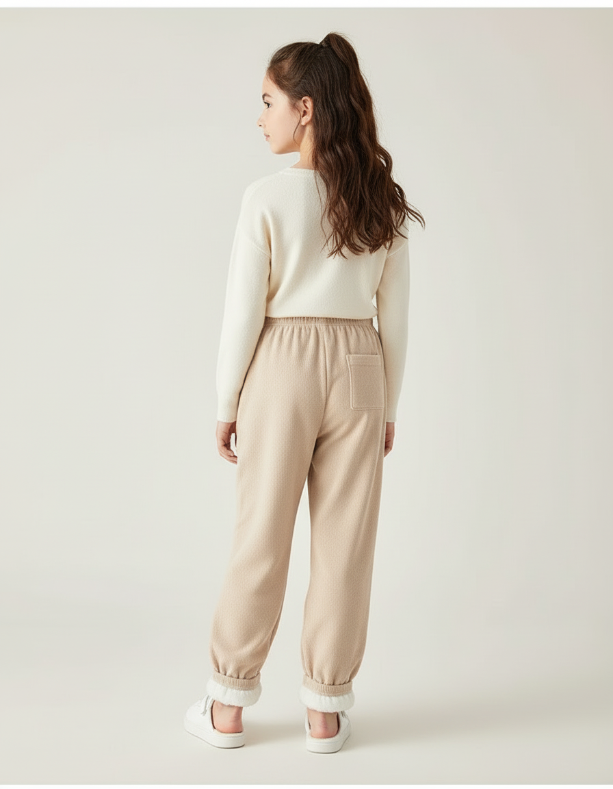 Pantalon Beige Molletonné Doux Confortable Enfant - vue 2
