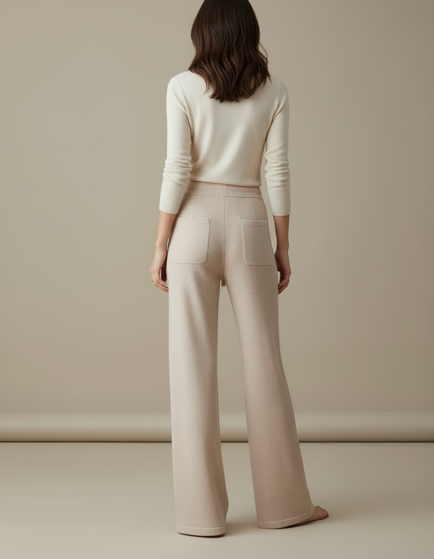Pantalon Laine Beige - vue 2