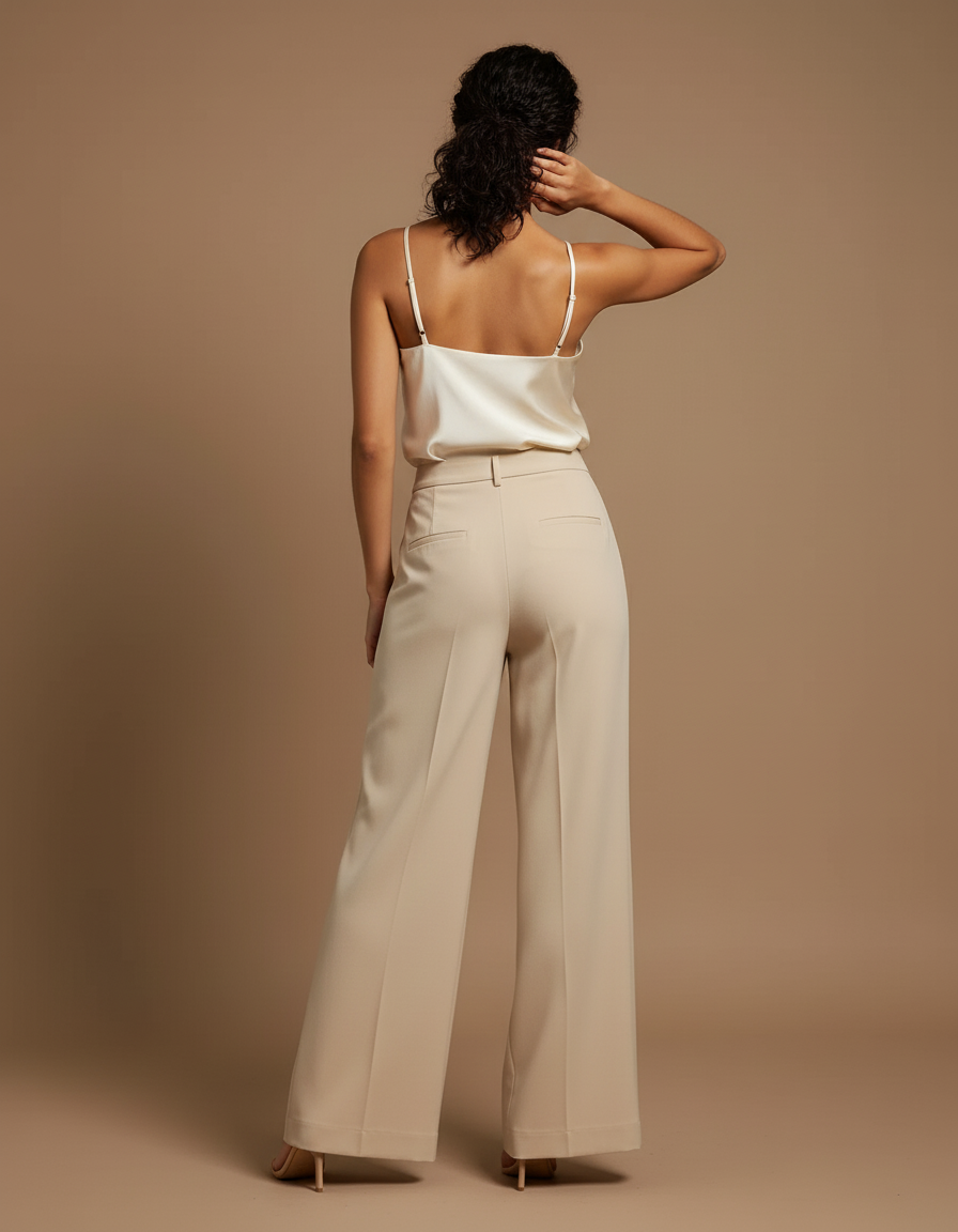 Pantalon Beige Caef - Polyester - vue 2