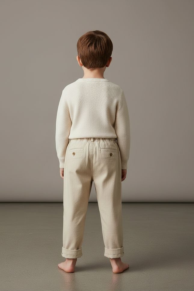 Pantalon Lin Beige Garcon - vue 2