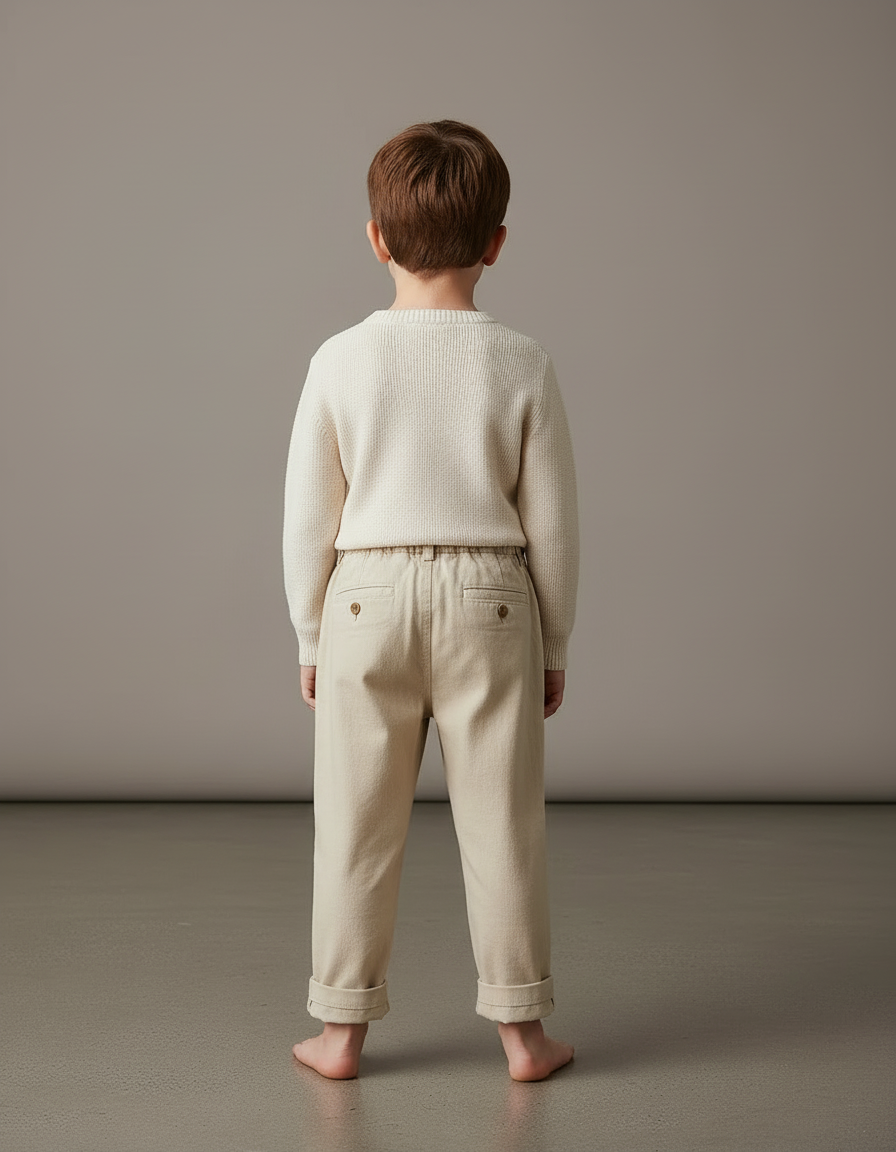 Pantalon Lin Beige Garcon - vue 2