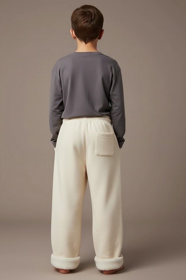 Pantalon Beige Ample Doublé Hiver Enfant - Molleton - vue 2