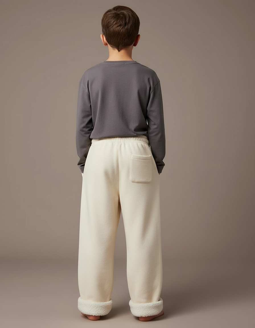 Pantalon Beige Ample Doublé Hiver Enfant - Molleton - vue 2