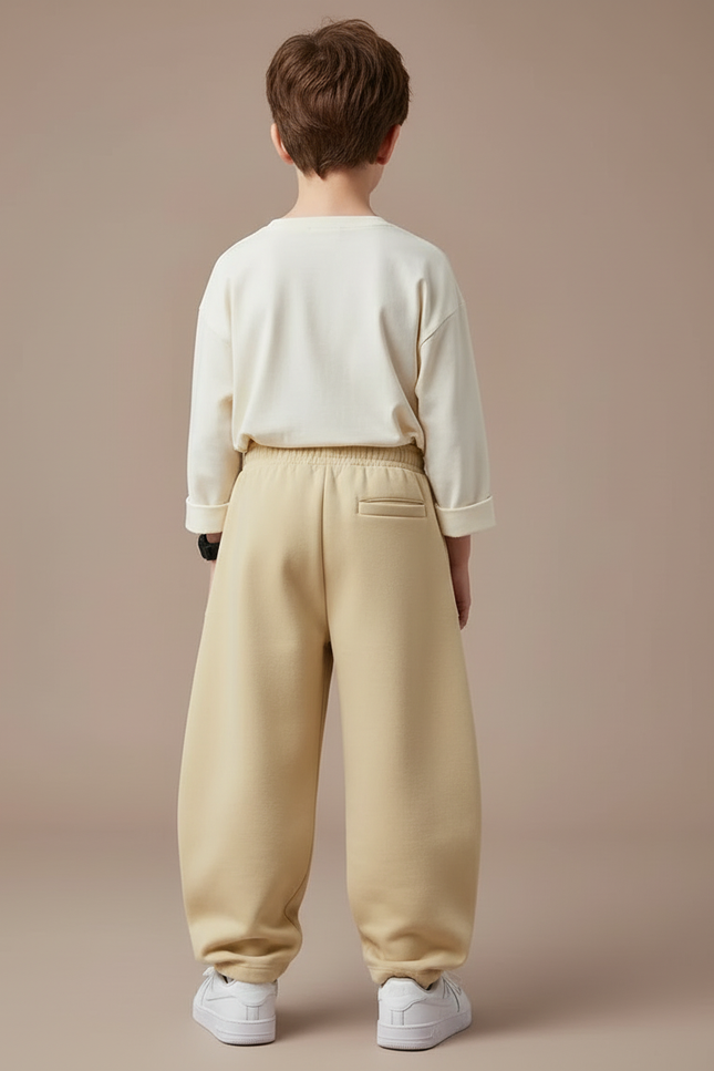 Pantalon Boyfriend Beige - Molleton - vue 2