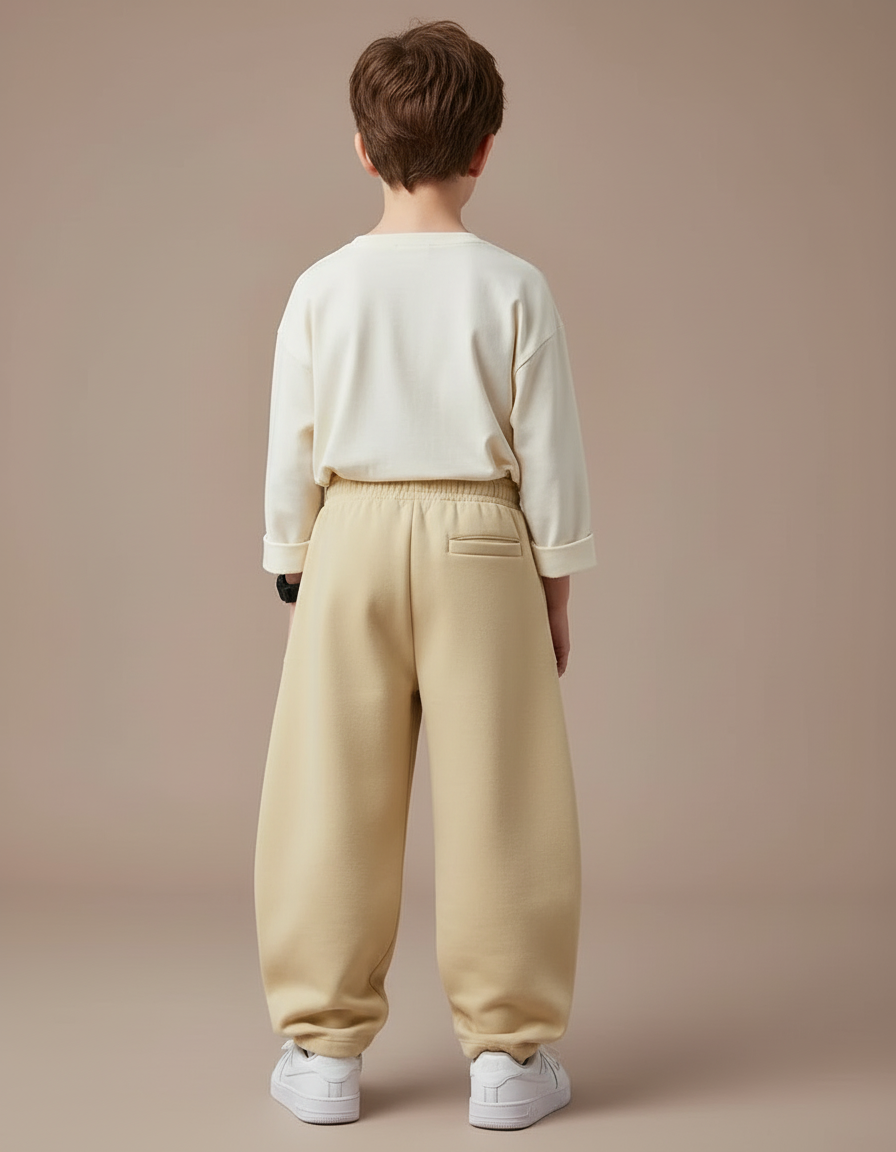 Pantalon Boyfriend Beige - Molleton - vue 2