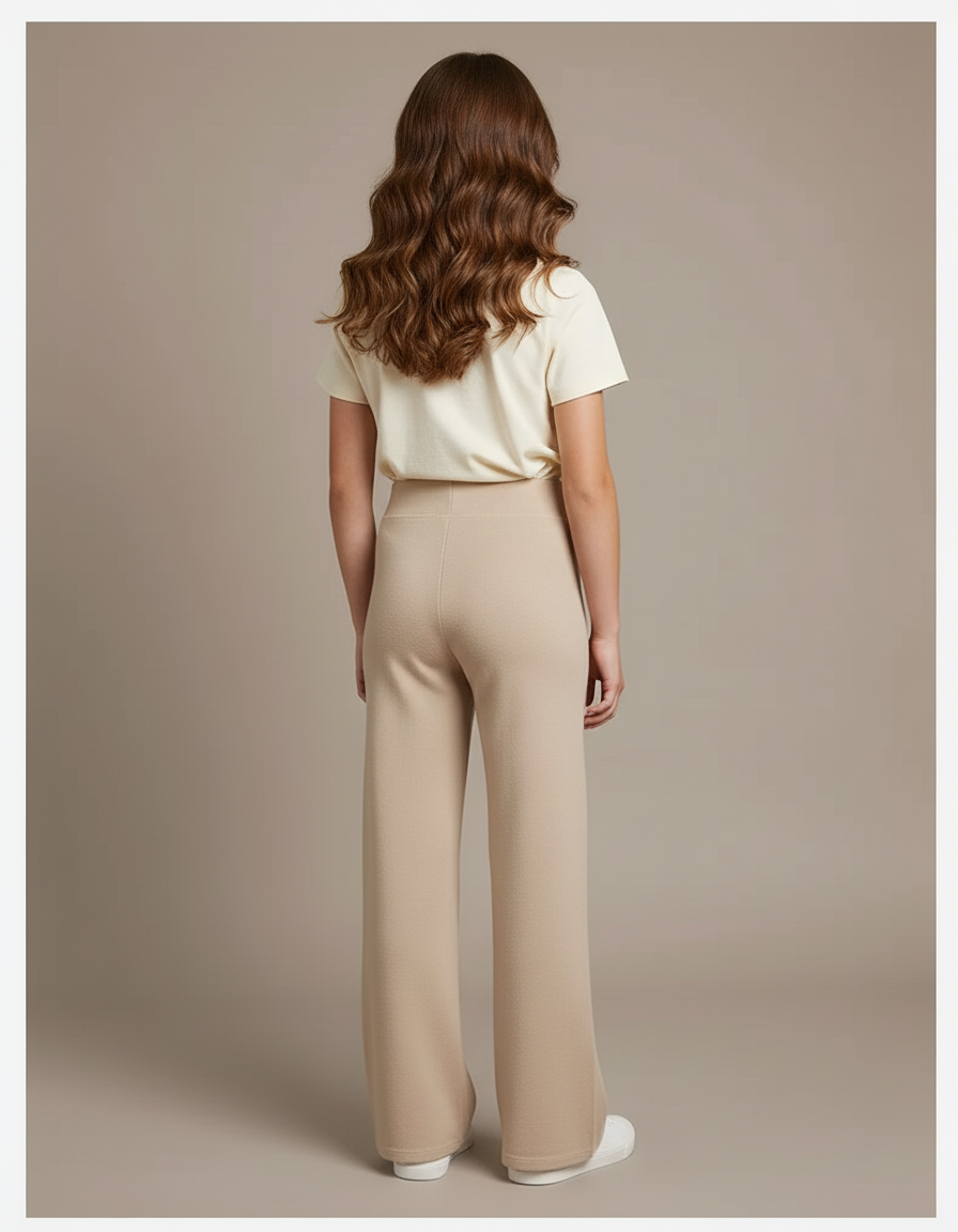 Pantalon Beige Ample Droit Décontracté Enfant - Molleton - vue 2