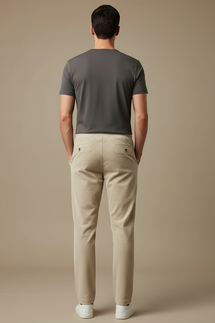 Pantalon Beige Côtelé Droit Décontracté Homme Cordon - Cordé - vue 2