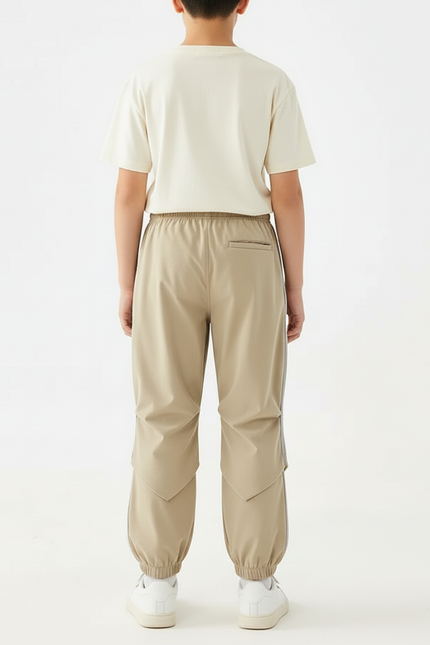 Pantalon Beige Cargo Plissé Garçon Sport Décontracté - Polyester - vue 2
