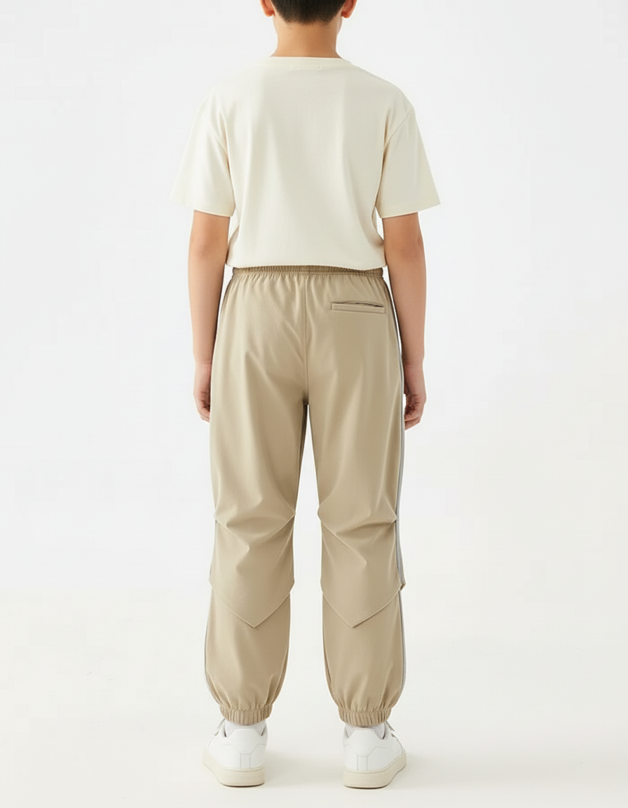 Pantalon Beige Cargo Plissé Garçon Sport Décontracté - Polyester - vue 2