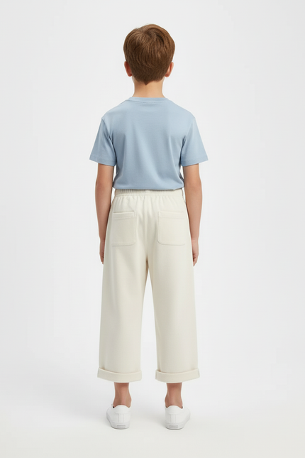 Pantalon Beige Ample Coton Décontracté Enfant - Molleton - vue 2