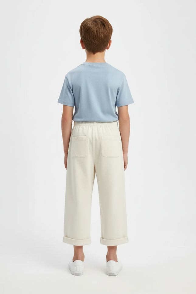 Pantalon Beige Ample Coton Décontracté Enfant - Molleton - vue 2