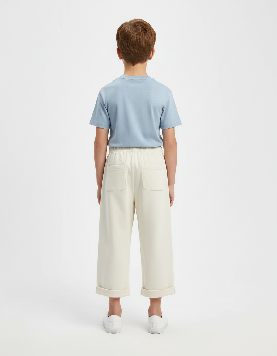 Pantalon Beige Ample Coton Décontracté Enfant - Molleton - vue 2