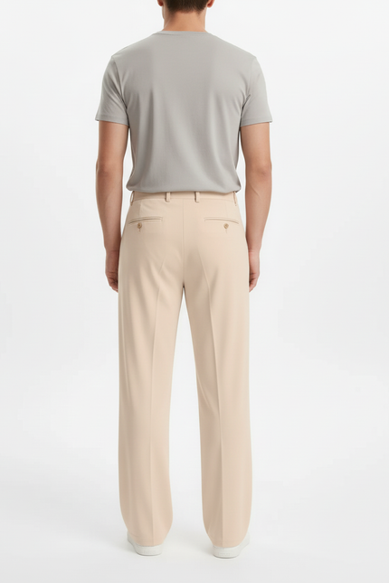 Pantalon Beige Droit Fluide Décontracté Confortable Homme - Polyester - vue 2
