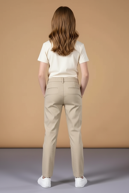 Pantalon Beige Droit Décontracté Coton Enfant - vue 2