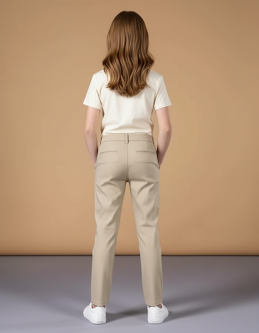Pantalon Beige Droit Décontracté Coton Enfant - vue 2