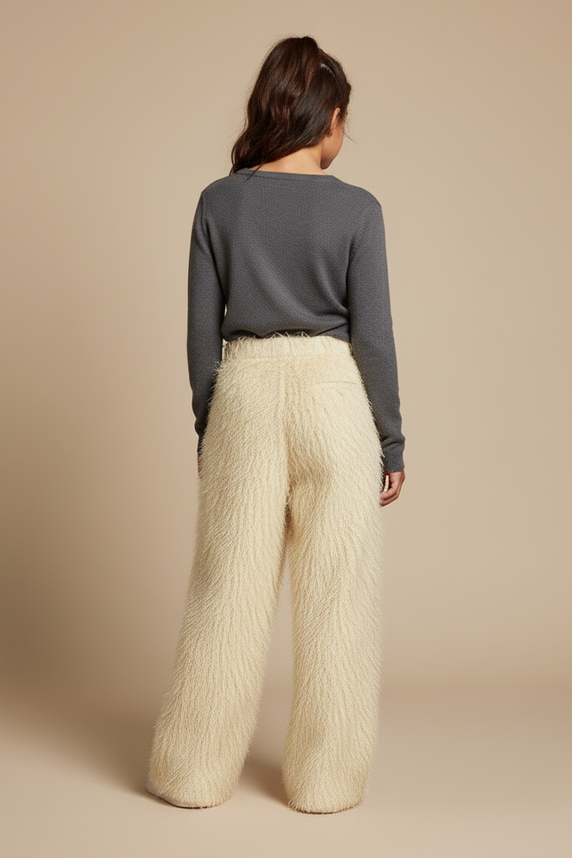 Pantalon Beige Poilu Ample Décontracté Enfant - Polyester - vue 2