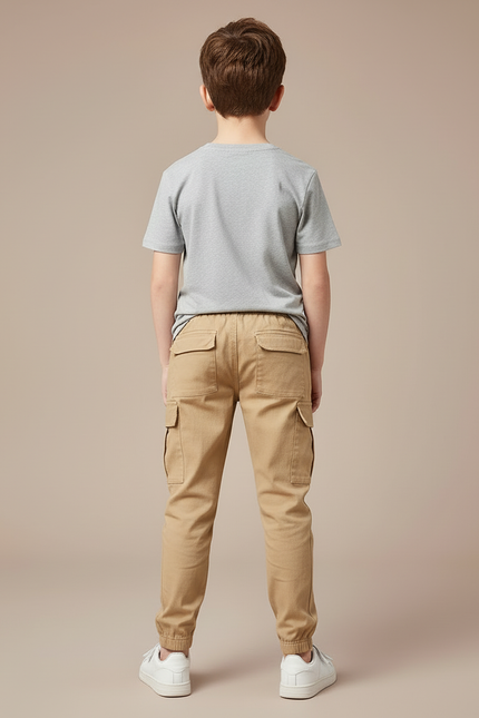 Pantalon Beige Cargo Coton Décontracté Garçon - vue 2