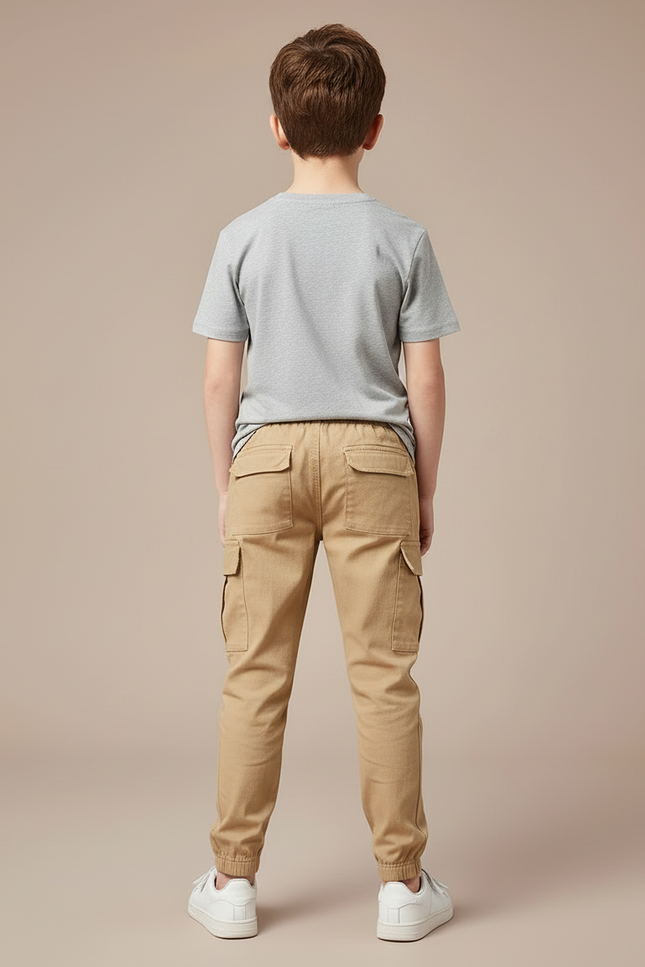 Pantalon Beige Cargo Coton Décontracté Garçon - vue 2
