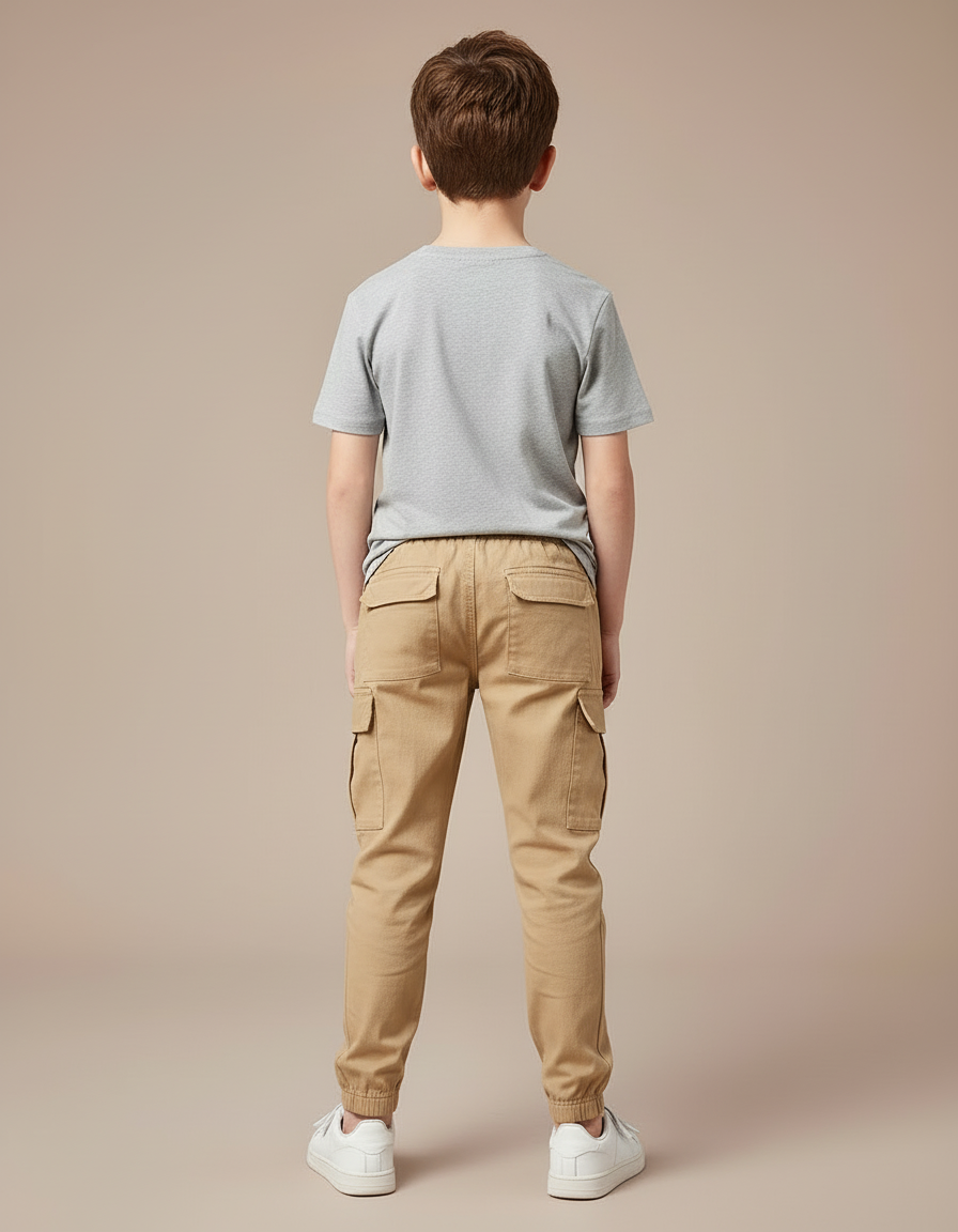 Pantalon Beige Cargo Coton Décontracté Garçon - vue 2