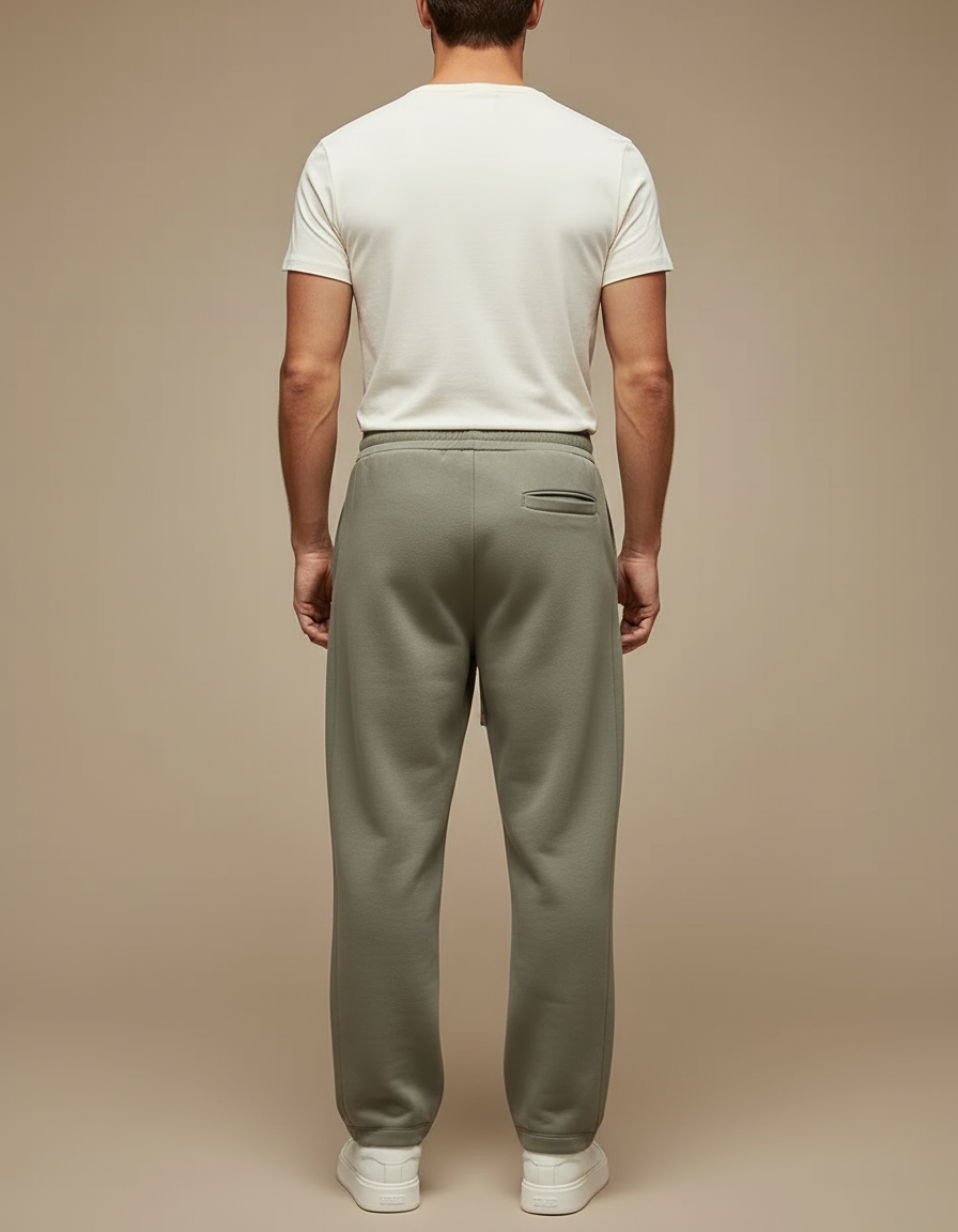 Pantalon Beige Kaki Ample Coton Décontracté Homme - Molleton - vue 2