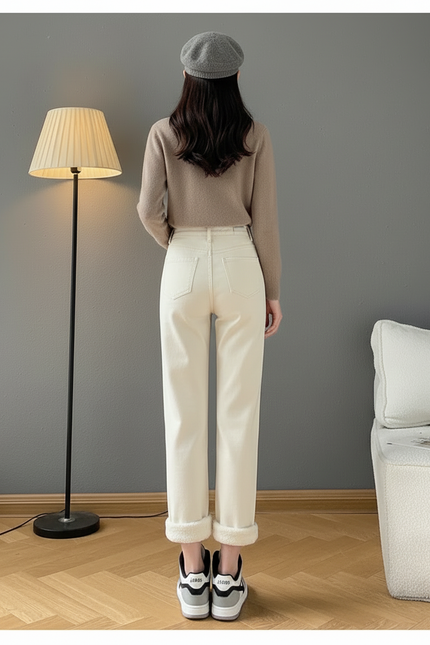 Pantalon Mom Beige - Molleton - vue 2