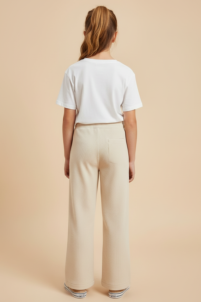 Pantalon Beige Coton - Maille - vue 2