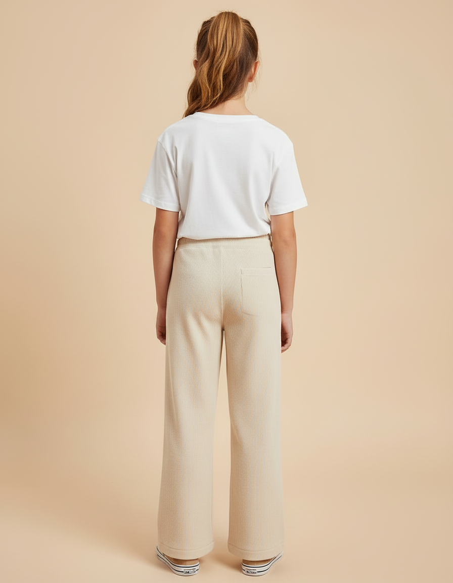 Pantalon Beige Coton - Maille - vue 2