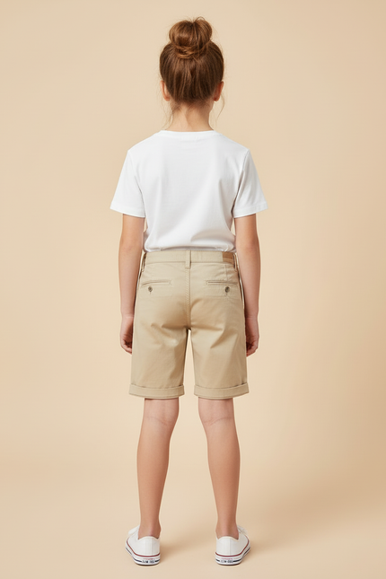 Pantalon Beige Court Coton Décontracté Enfant - vue 2