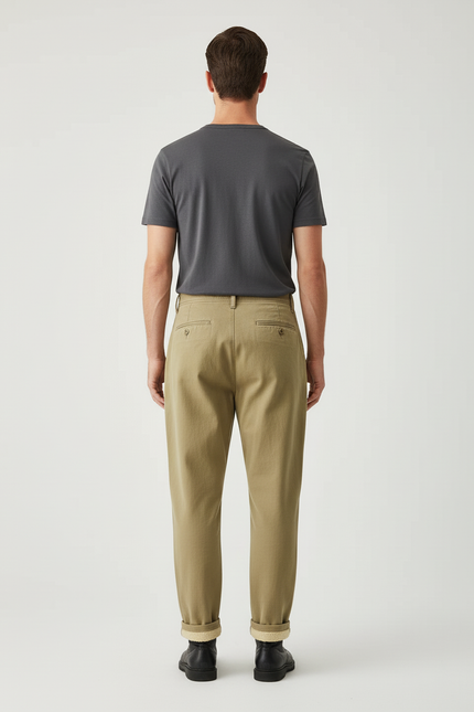 Pantalon Beige Kaki - Gabardine - vue 2