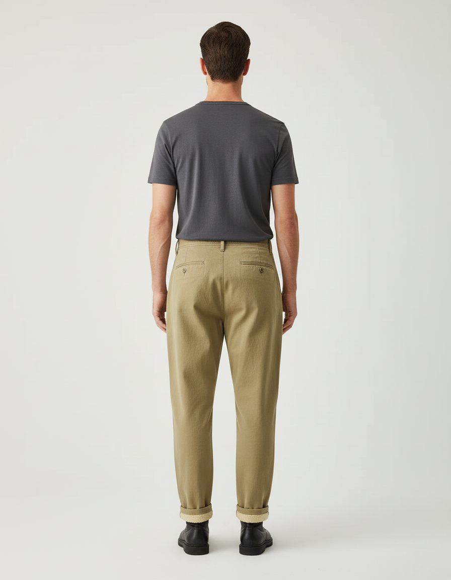 Pantalon Beige Kaki - Gabardine - vue 2