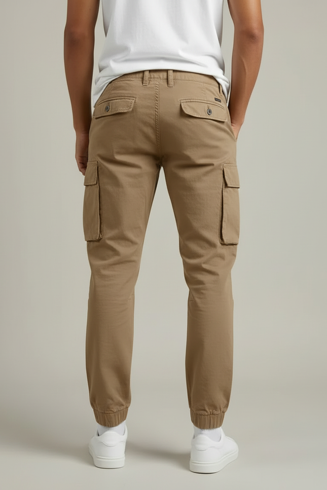 Pantalon Jogger Beige - Gabardine - vue 2