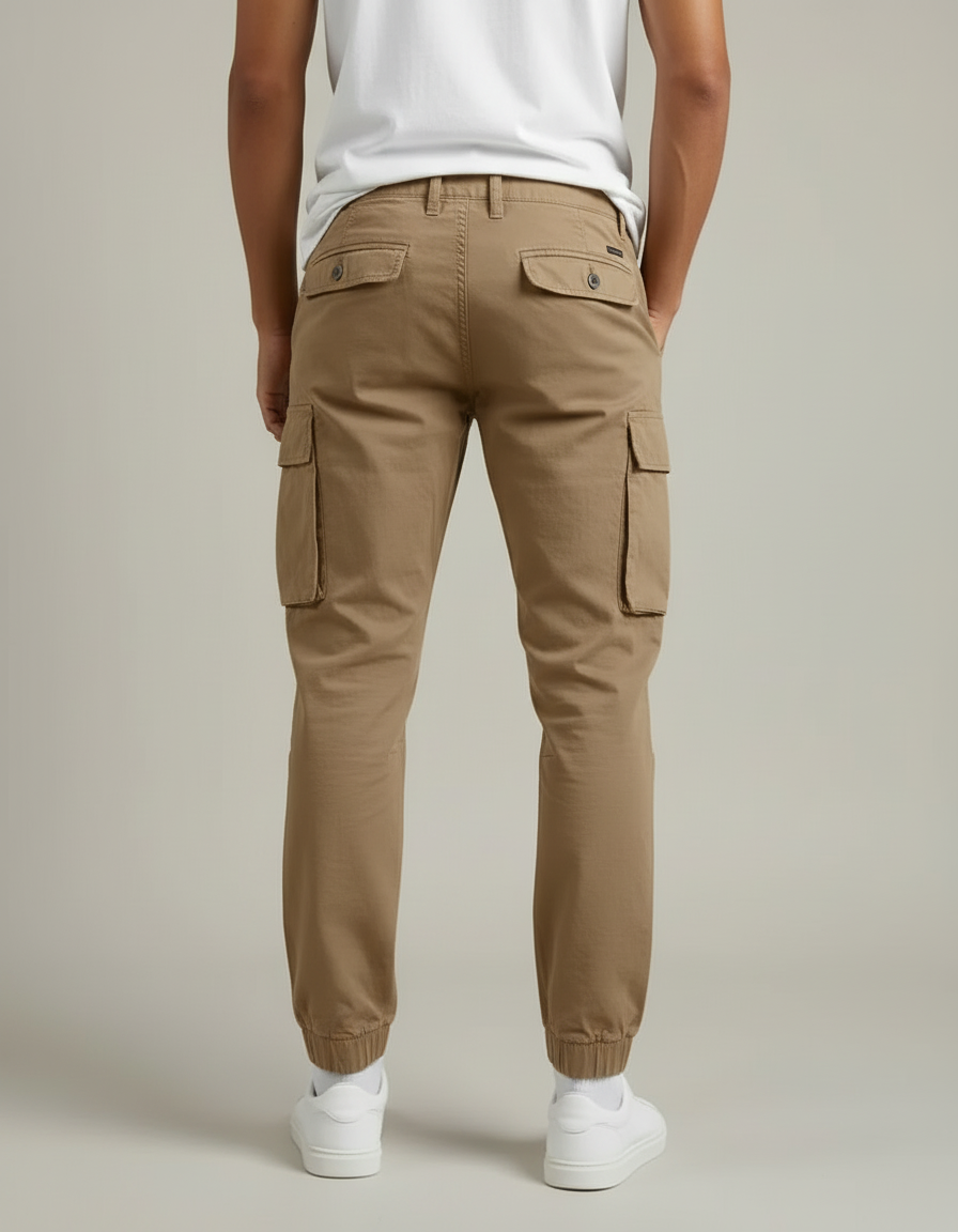 Pantalon Jogger Beige - Gabardine - vue 2