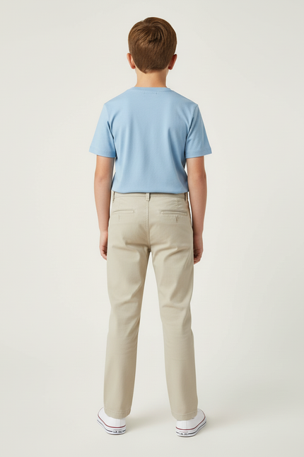 Pantalon Beige Coton Décontracté Garçon Classique - vue 2