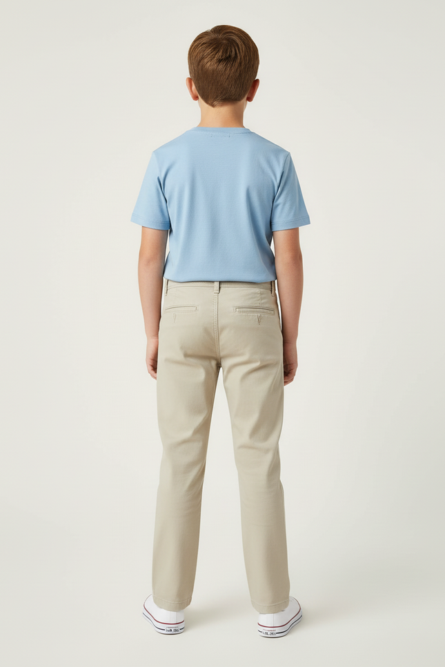 Pantalon Beige Coton Décontracté Garçon Classique - vue 2