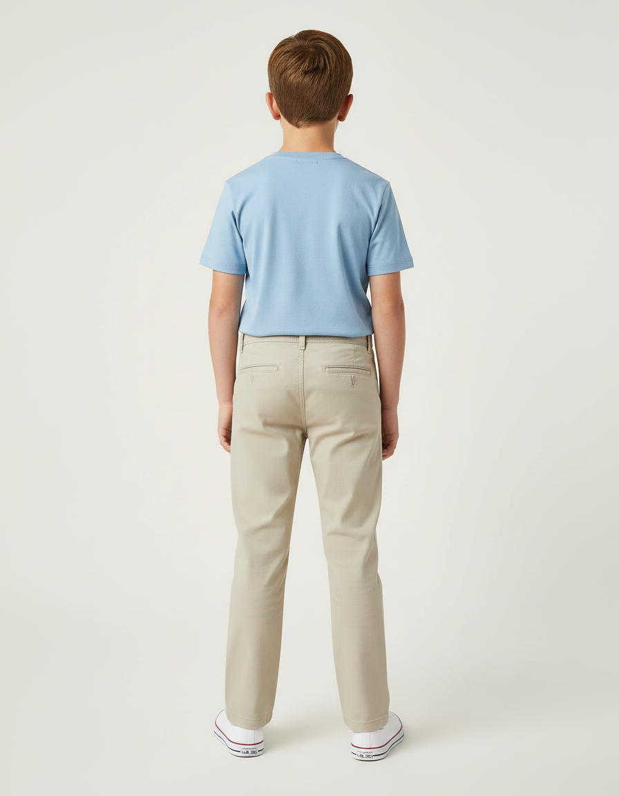 Pantalon Beige Coton Décontracté Garçon Classique - vue 2