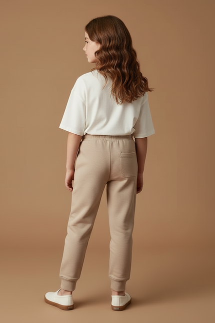 Pantalon Beige Molletonné Cordon Confortable Enfant - vue 2