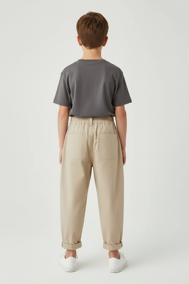 Pantalon Chino Beige Garcon - Gabardine - vue 2