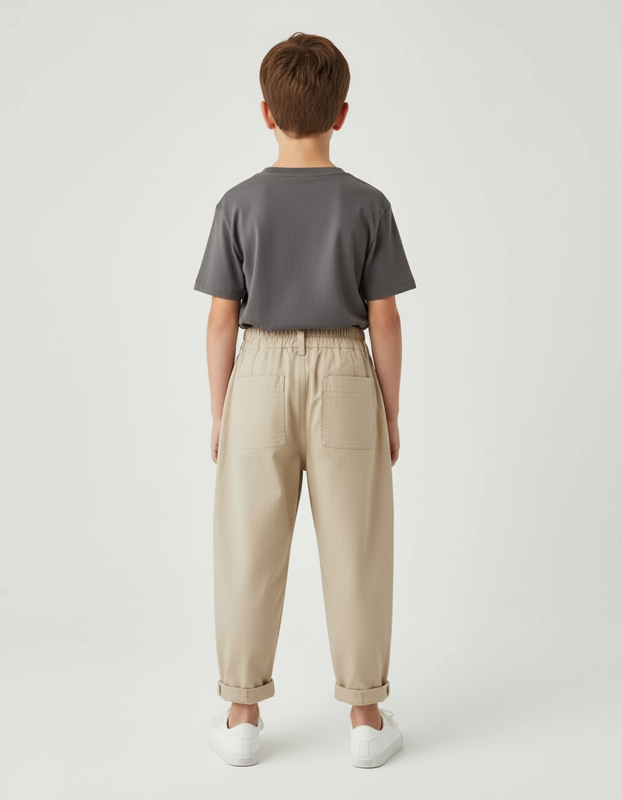 Pantalon Chino Beige Garcon - Gabardine - vue 2