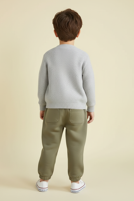 Pantalon Beige Molleton Sport Enfant Garçon Dinosaure - Kaki - vue 2