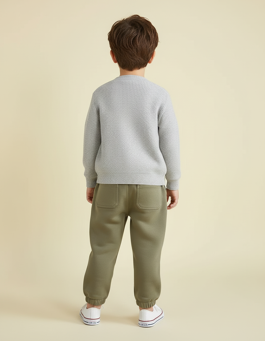 Pantalon Beige Molleton Sport Enfant Garçon Dinosaure - Kaki - vue 2