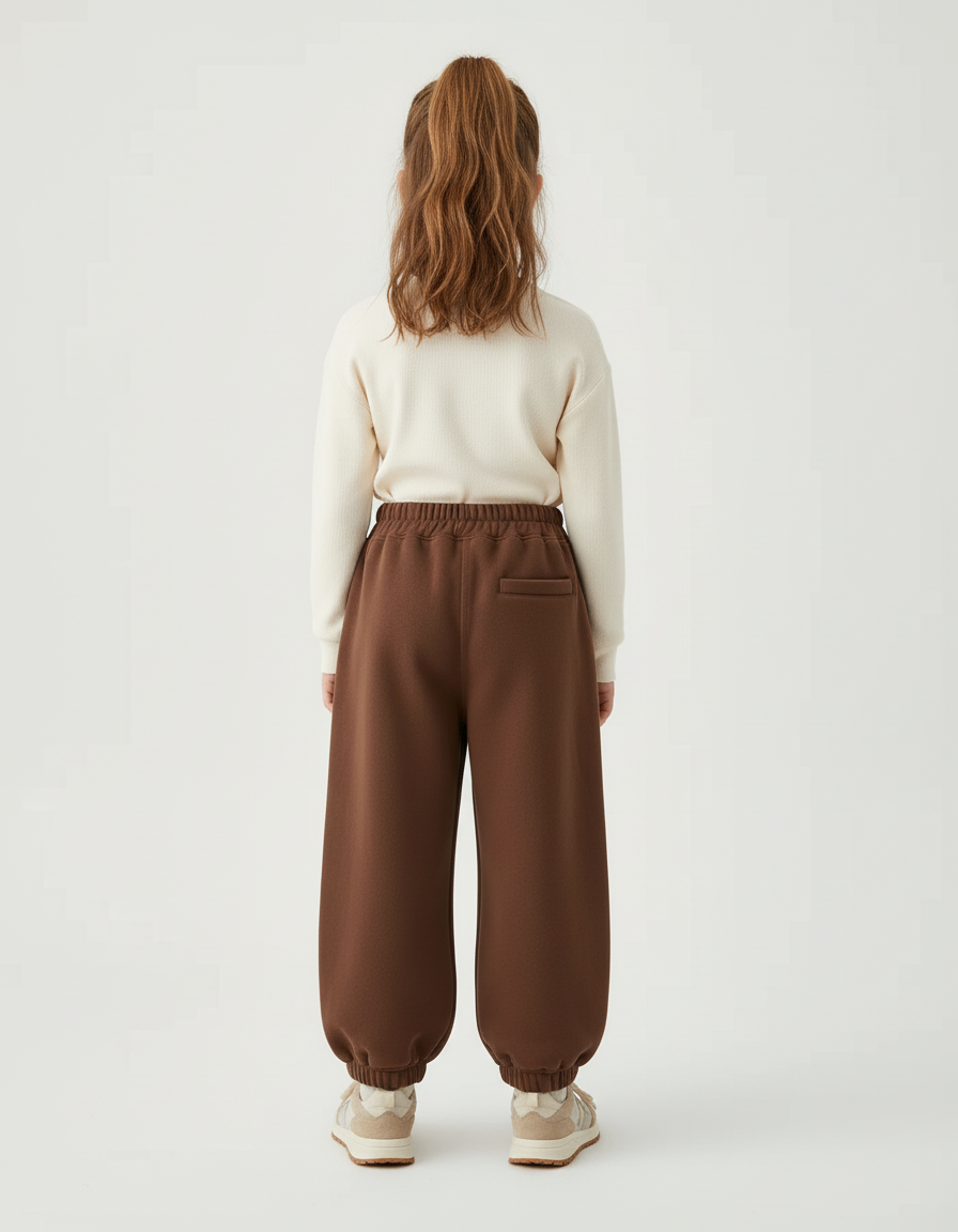 Pantalon Beige Molletonné Ample Décontracté Maison Enfant - Marron - vue 2