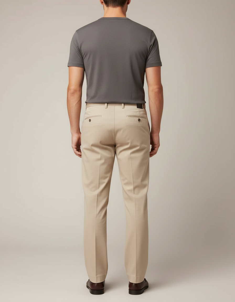 Pantalon De Travail Homme Beige - Gabardine - vue 2