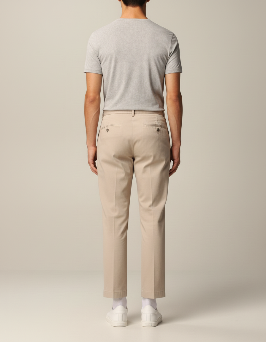 Pantalon De Travail Beige - Gabardine - vue 2