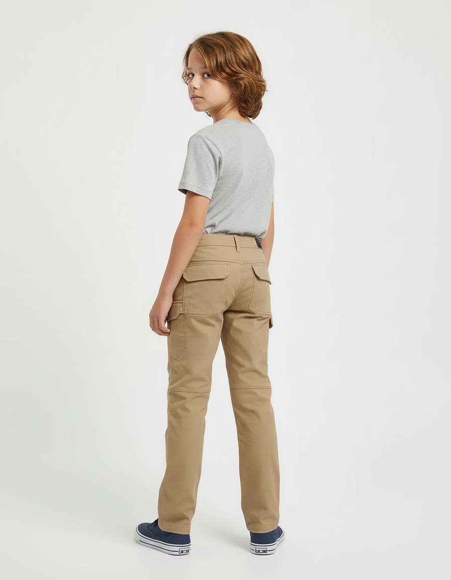 Pantalon Beige Cargo Robuste Décontracté Garçon - Toile - vue 2