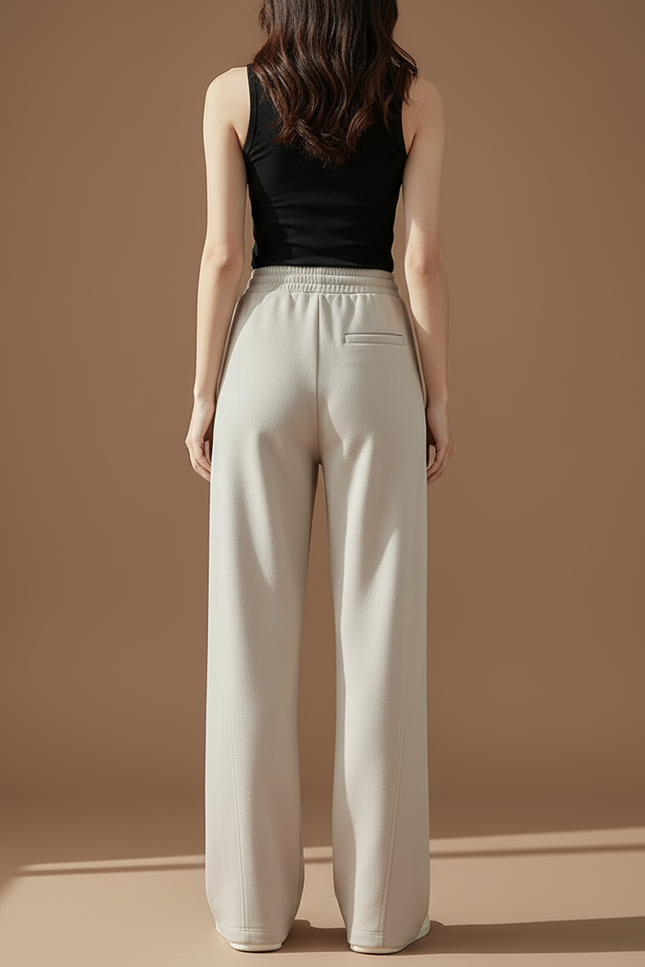 Pantalon Beige Ample Droit Décontracté Confortable - Molleton - vue 2